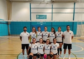 Selección infantil femenina malagueña de voleibol.