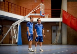 Crispi y Tete, en un entrenamiento del cuadro malagueño.