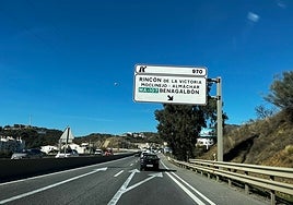 Imagen de la autovía a su paso por Rincón de la Victoria.