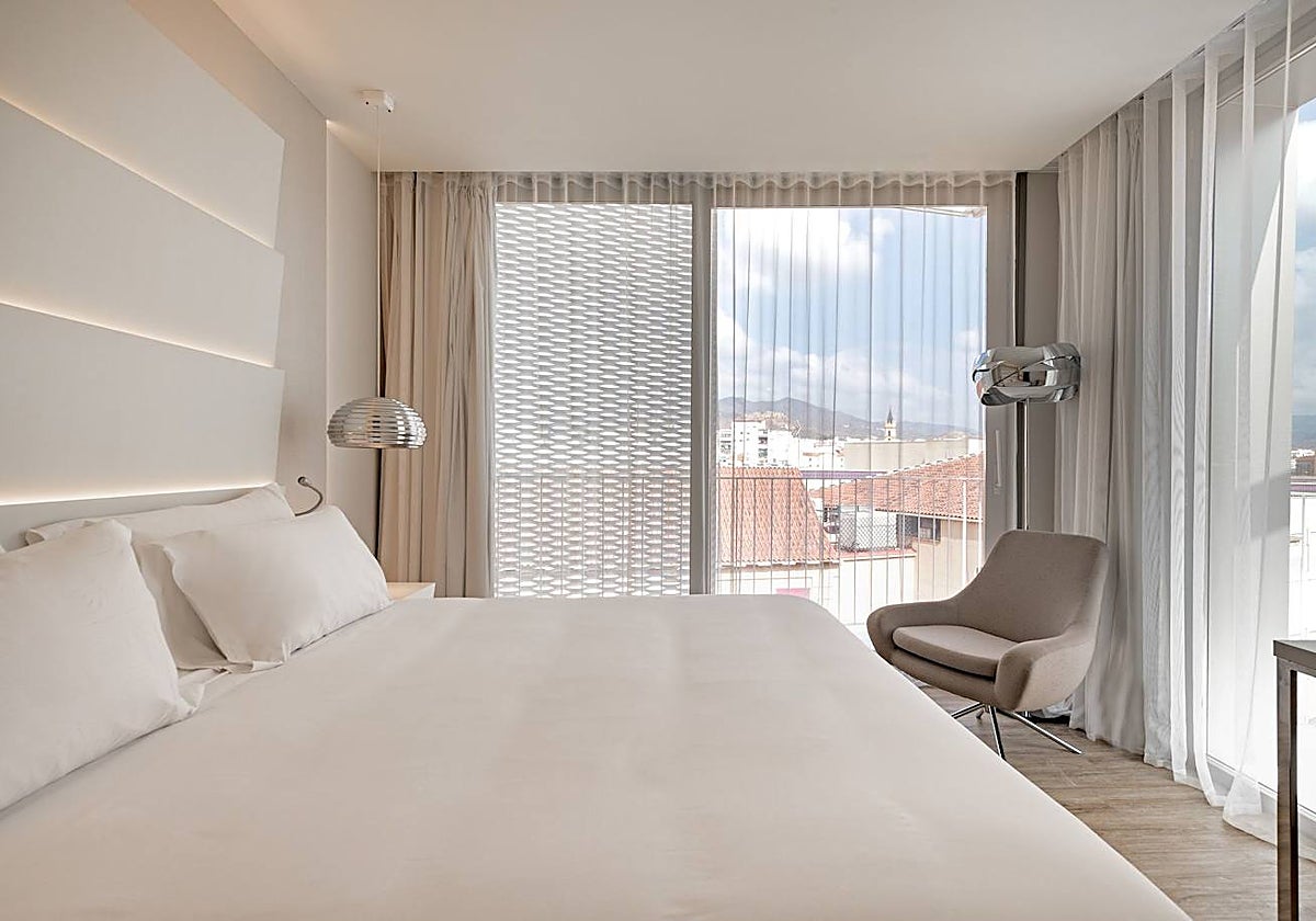 Vista de la habitación de un hotel.