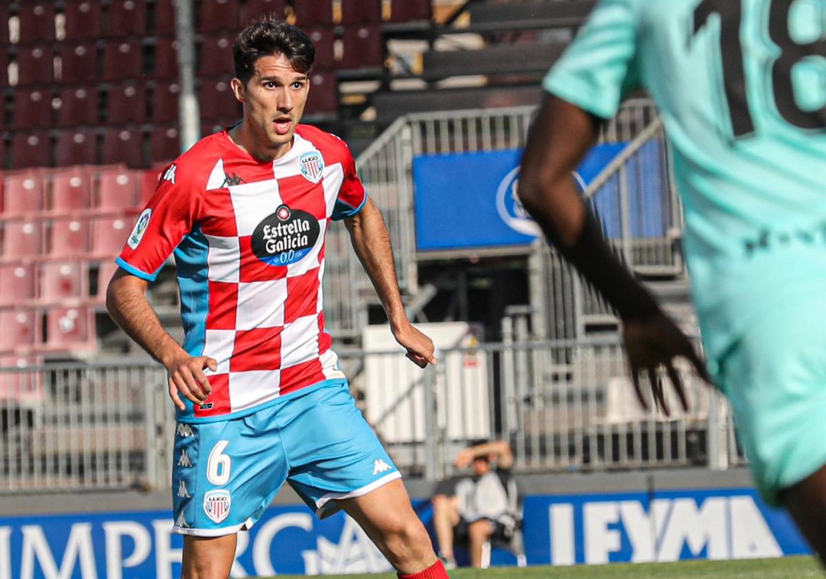 Juanpe, en un partido de la pasada temporada con el Lugo.