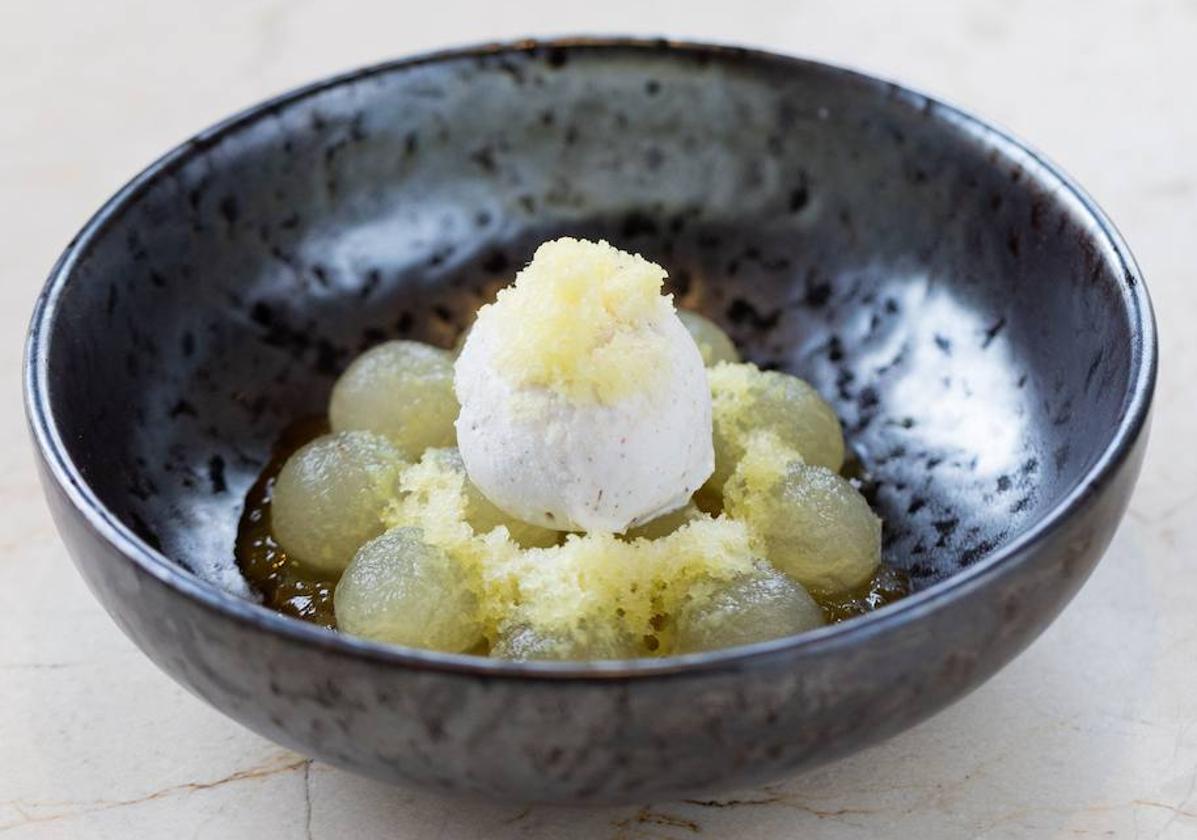 El melón osmotizado con helado de yogur de Carmen