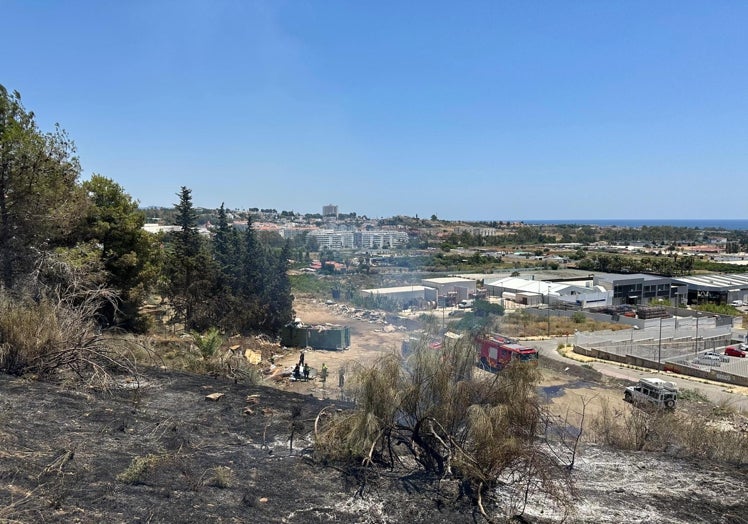 Zona quemada en San Pedro.