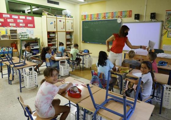 Clases de refuerzo el año pasado en el colegio Blas Infante de la capital