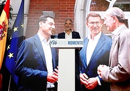 Bendodo y detrás la imagen creada por inteligencia artificial.