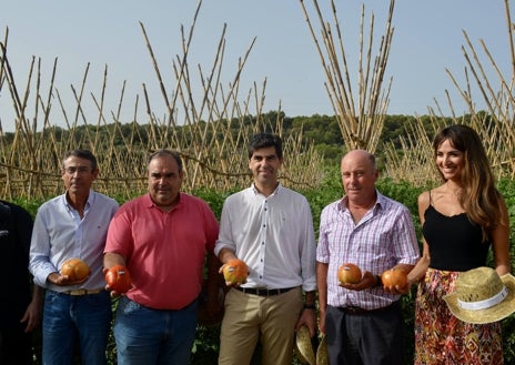 Imagen secundaria 1 - Los primeros tomates Huevo de Toro de esta temporada; representantes institucionales y empresarios gastronómicos. 