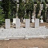 Las tumbas de caídos en la Segunda Guerra Mundial en el Cementerio Inglés.