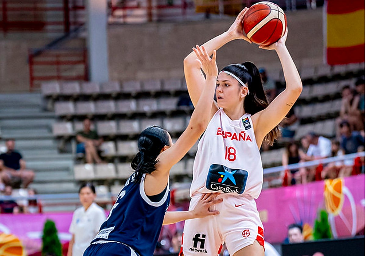 Elena Moreno, durante el partido contra Taiwán.