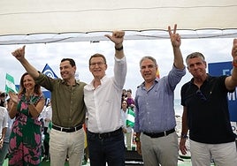 Navarro, Moreno, Feijóo, Bendodo y Armijo, este mediodía.