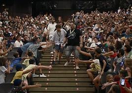 MikeCrack, en un momento de su intervención en el Palacio de Ferias este sábado