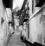 Fotografía antigua de la calle Muro de Santa Ana.