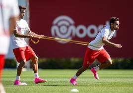 Ricardo Horta se ejercita en un entrenamiento reciente con el Braga, con el que se encuentra de pretemporada.