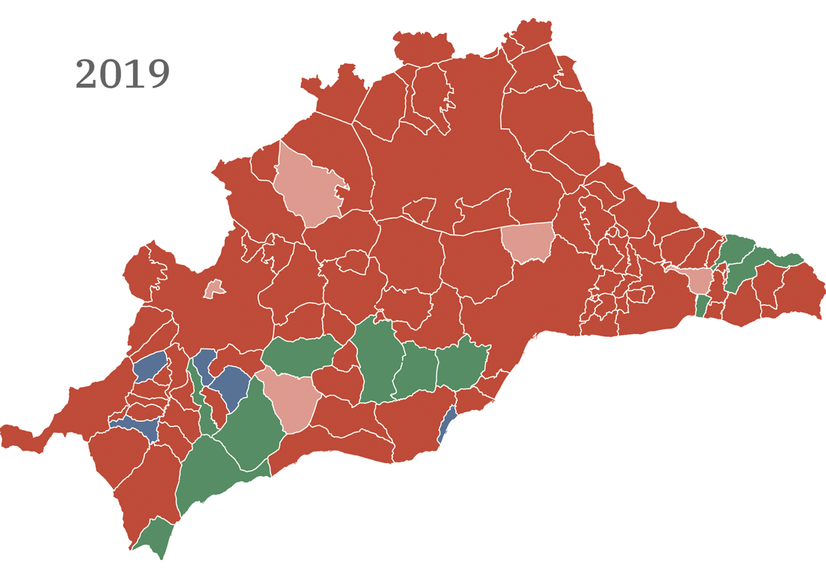 El PP da la vuelta al mapa y gana en los grandes municipios de Málaga