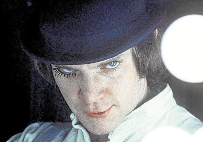 Malcolm McDowell, en 'La naranja mecánica'.