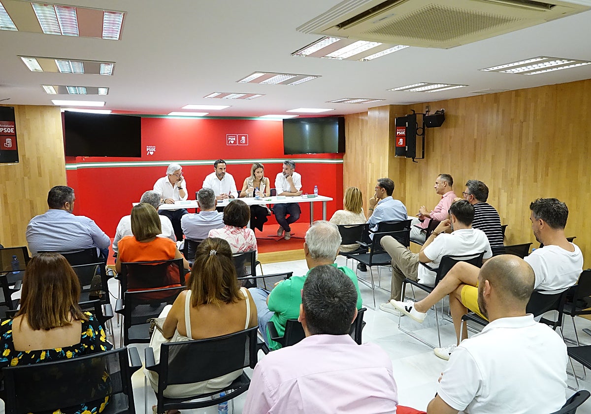 Pérez, en la reunión de la ejecutiva provincial socialista.