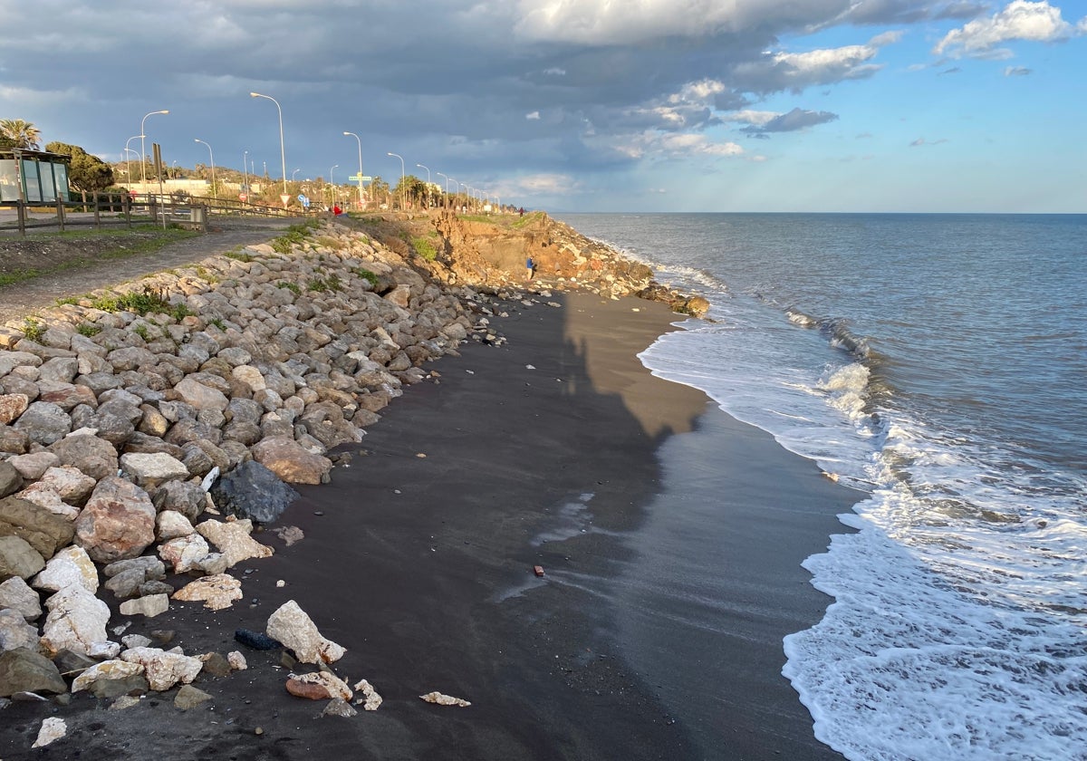 Imagen del litoral de Chilches, en el límite con Rincón de la Victoria.