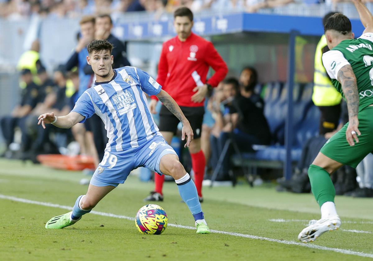 Cristian, en un partido con el Málaga la pasada temporada.