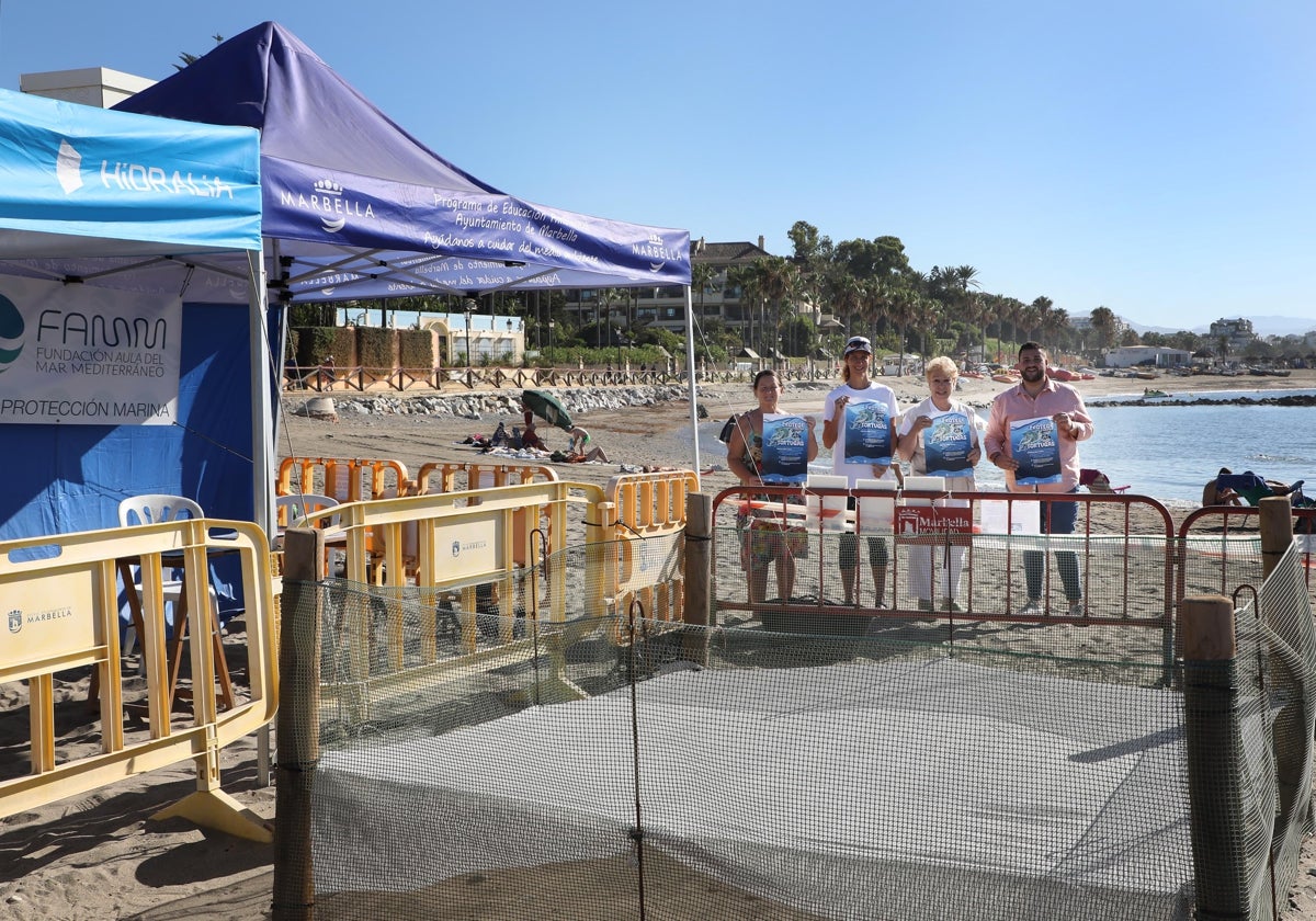 Presentación de la campaña de voluntariado, en el nido custodiado en Puerto Banús.