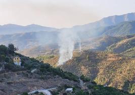 Imagen del incendio forestal facilitada por el Infoca.