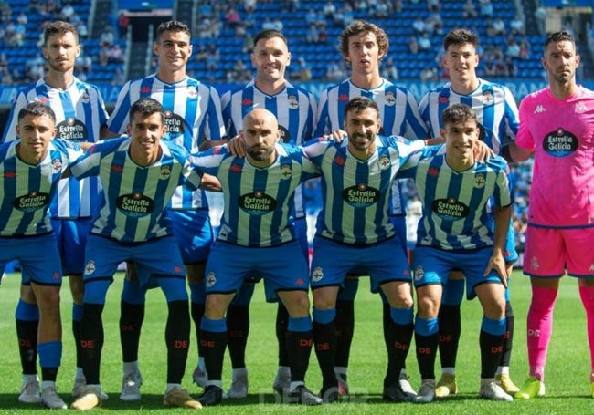 Un once del Deportivo de esta pretemporada.