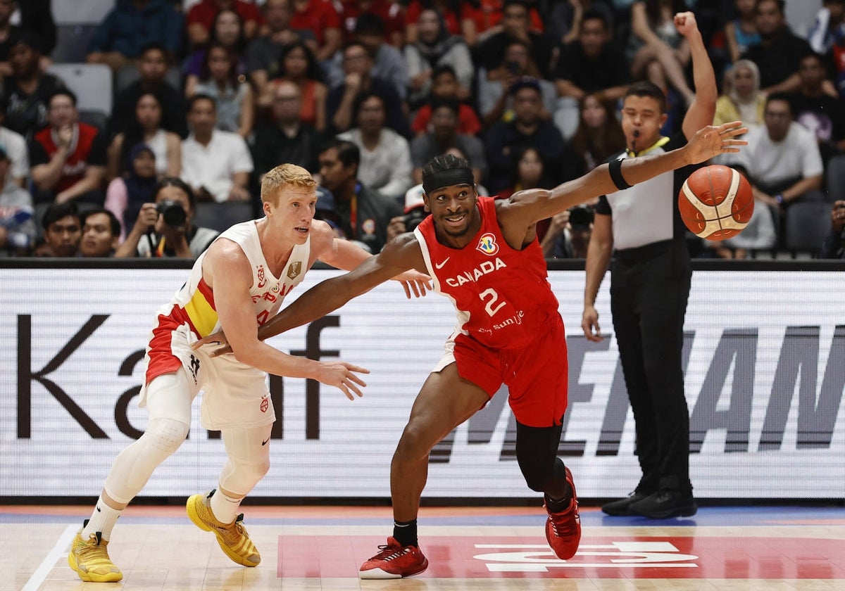 Alberto Díaz, en la defensa a Gilgeous-Alexander, el jugador más determinante de Canadá.