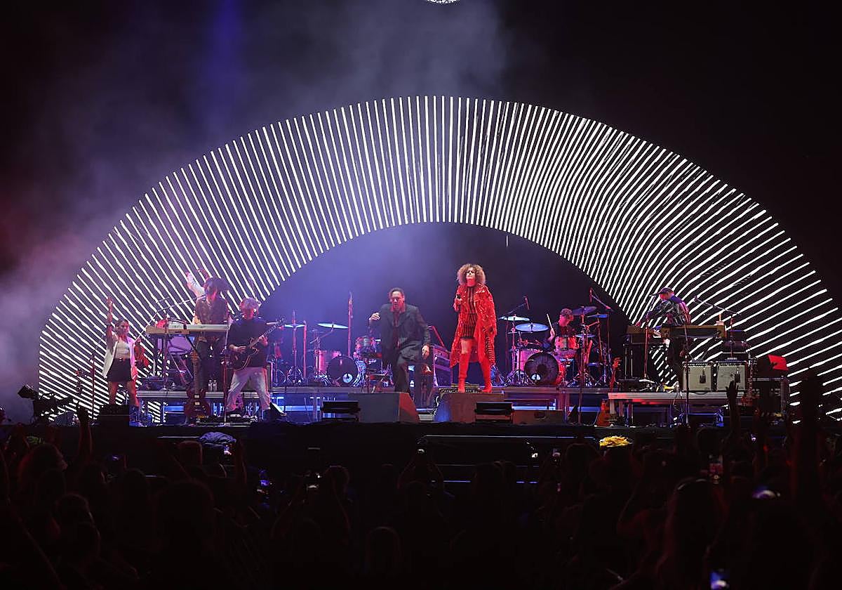 Arcade Fire, durante su actuación en el festival Cala Mijas.