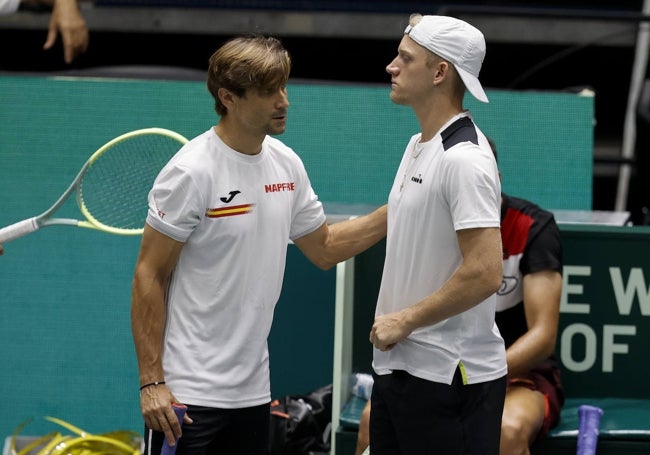 David Ferrer y Alejandro Davidovich.