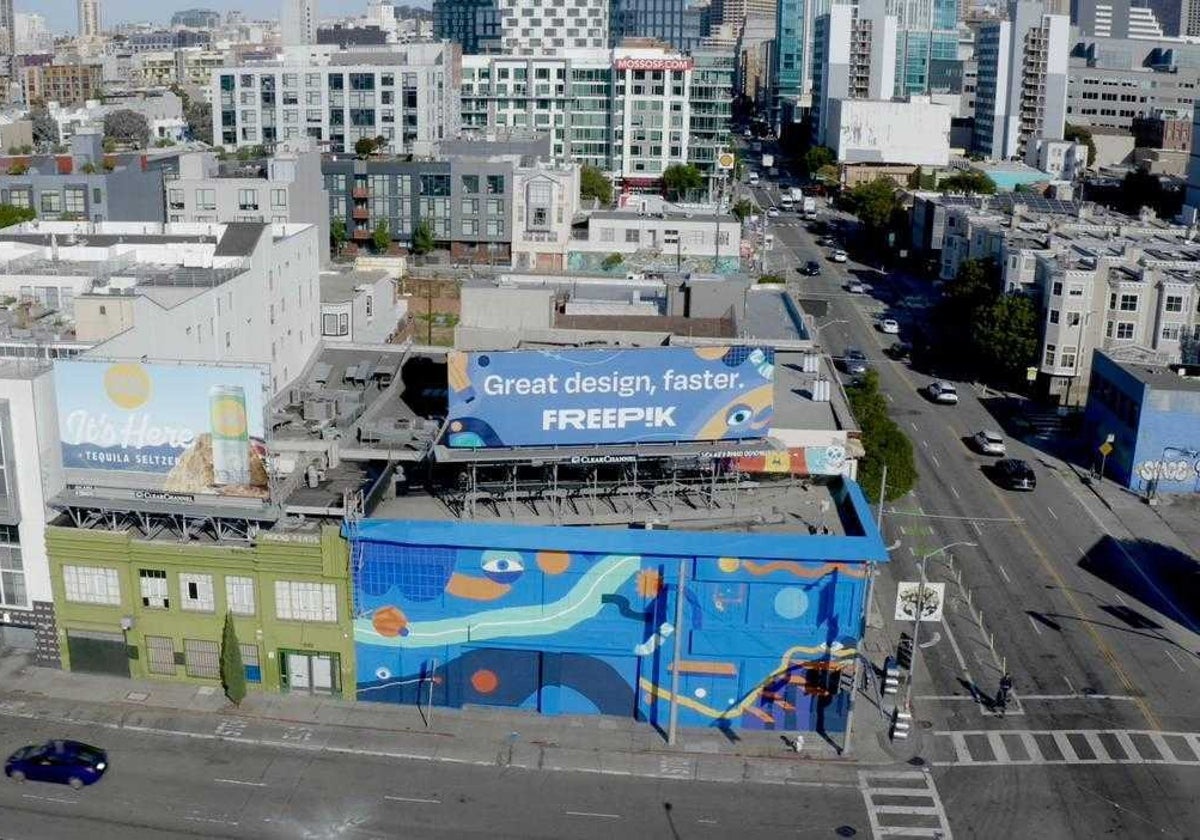 La nueva acción publicitaria de Freepik en San Francisco.