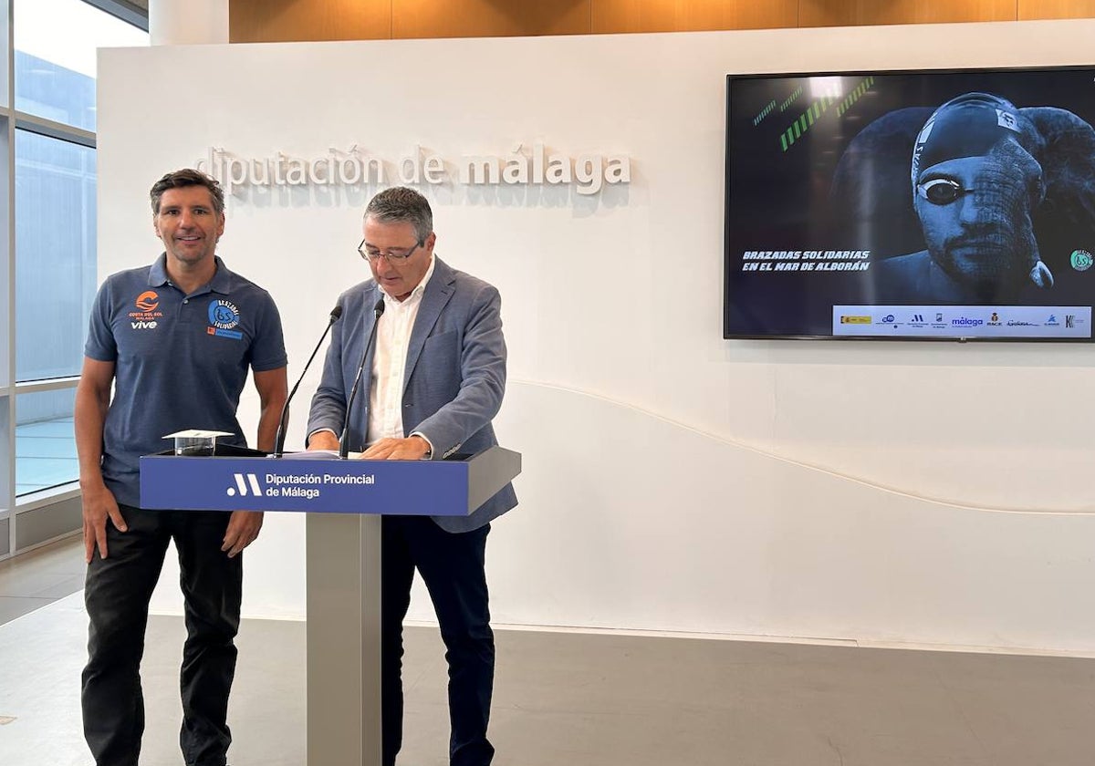 Christian Jongeneel y Francisco Salado, este miércoles en la Diputación de Málaga durante la presentación de la prueba.