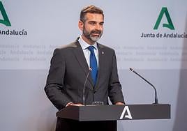 Ramón Fernández-Pacheco, en la rueda de prensa tras el Consejo de Gobierno andaluz.