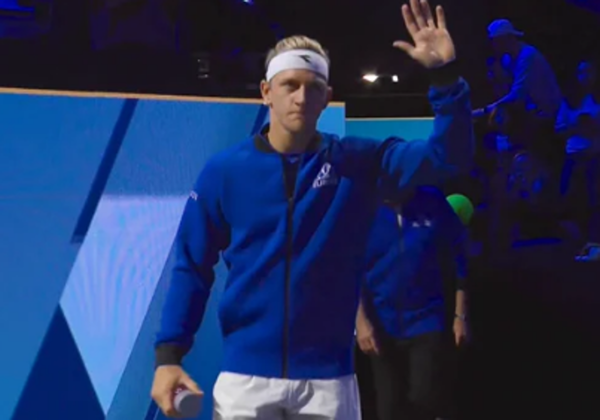 Alejandro Davidovich, la madrugada de este sábado, antes de su estreno en la Laver Cup.