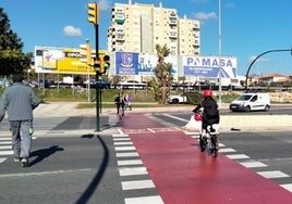 Tramo de carril bici en la zona oeste de Málaga.