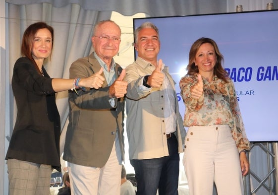 Pérez de Siles, De la Torre, Bendodo y Navarro, durante la campaña de las municipales.