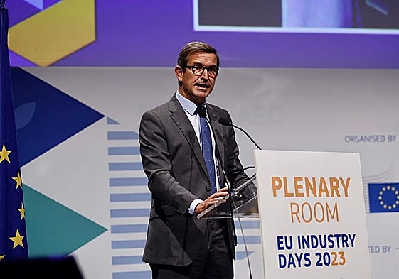 Paradela durante su intervención ante el plenario del EU Industry Days.