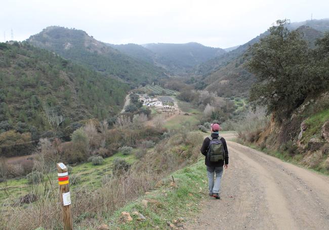 Senderista se adentra en la Hoz del Arroyo Marín desde Archidona.