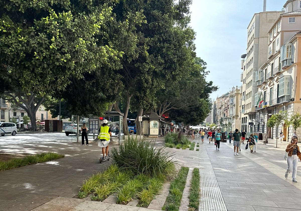 Vista de un patinete en la Alameda Principal.