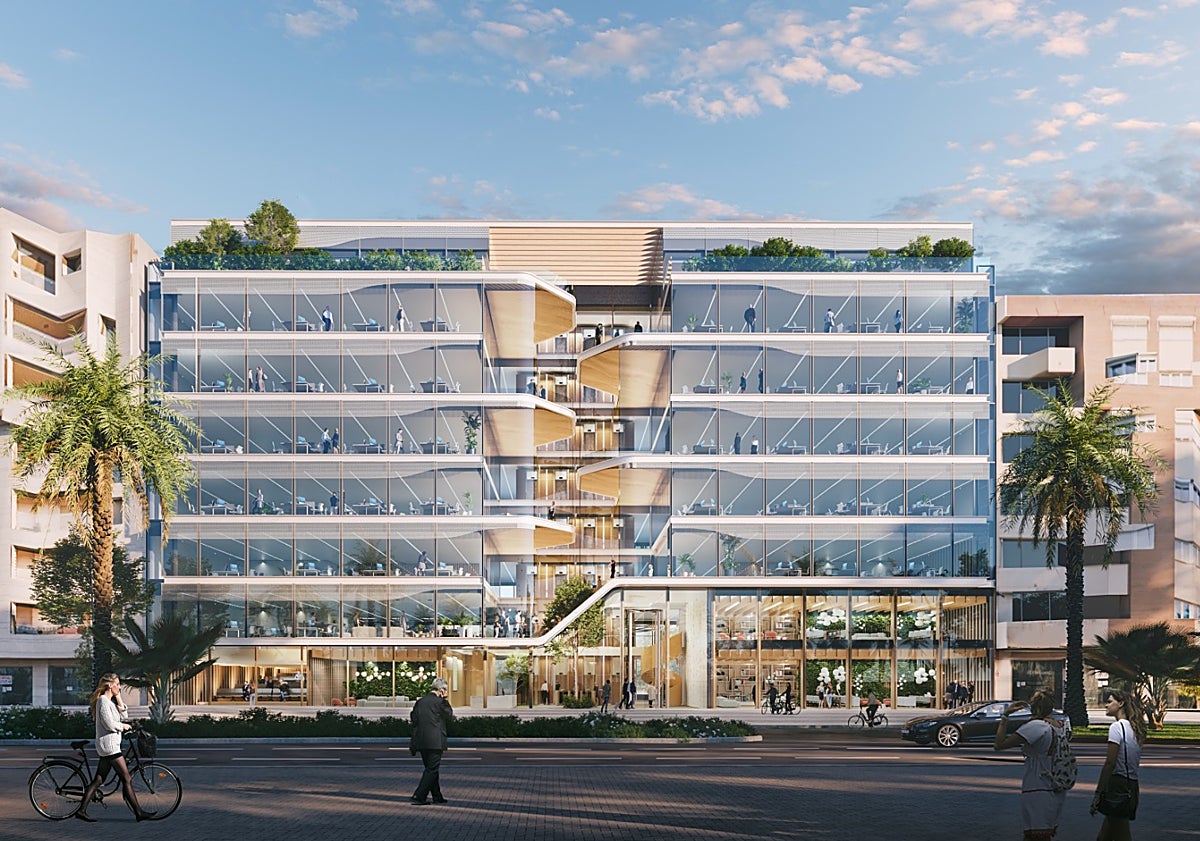 Imagen principal - Así son los nuevos edificios de oficinas que meten a Málaga en la liga de las grandes ciudades