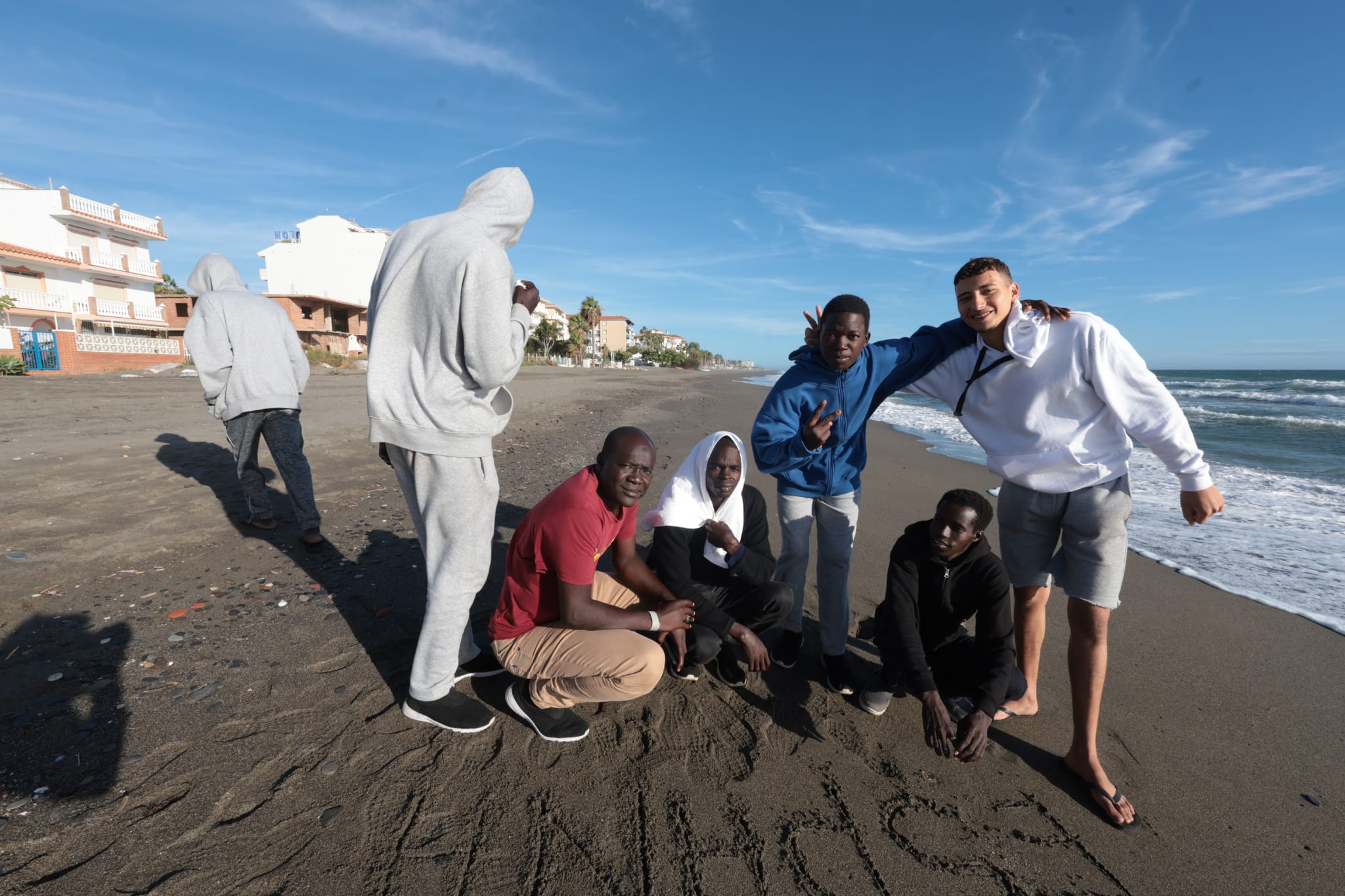 Inmigrantes alojados en un hotel de El Morche procedentes de Canarias
