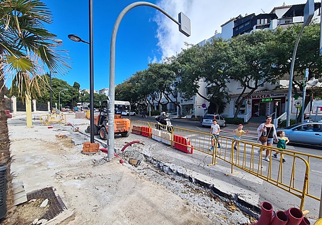 Trabajos a la altura del Parque de la Paloma.