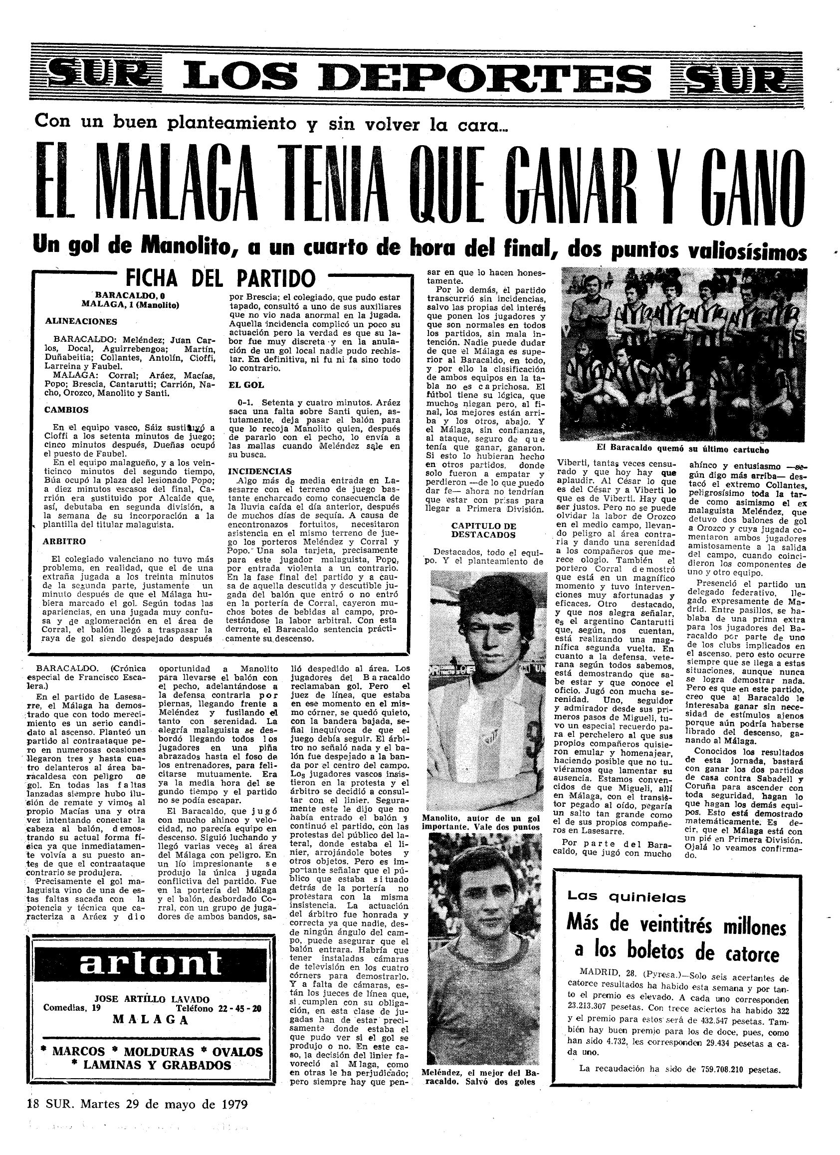 Crónica de la única victoria del Málaga en Barakaldo.