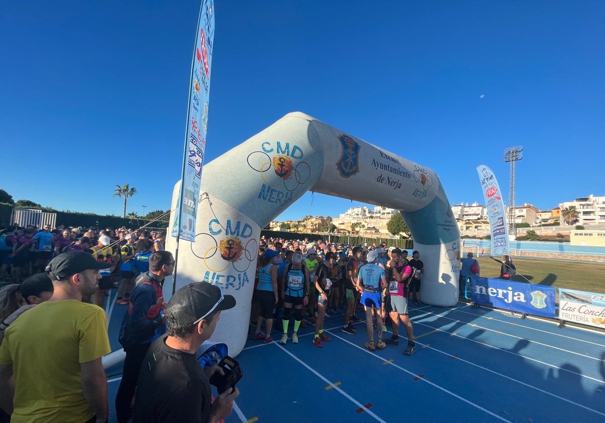 Salida de la prueba, este miércoles en el estadio Enrique López Cuenca de Nerja.