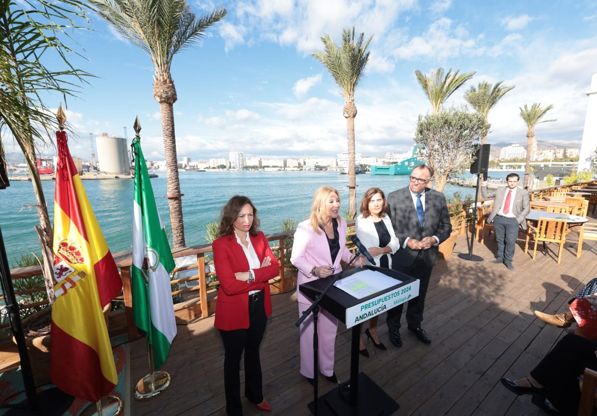 Presentación de los presupuestos de la Junta para Málaga, en el Trocadero Casa de Botes.