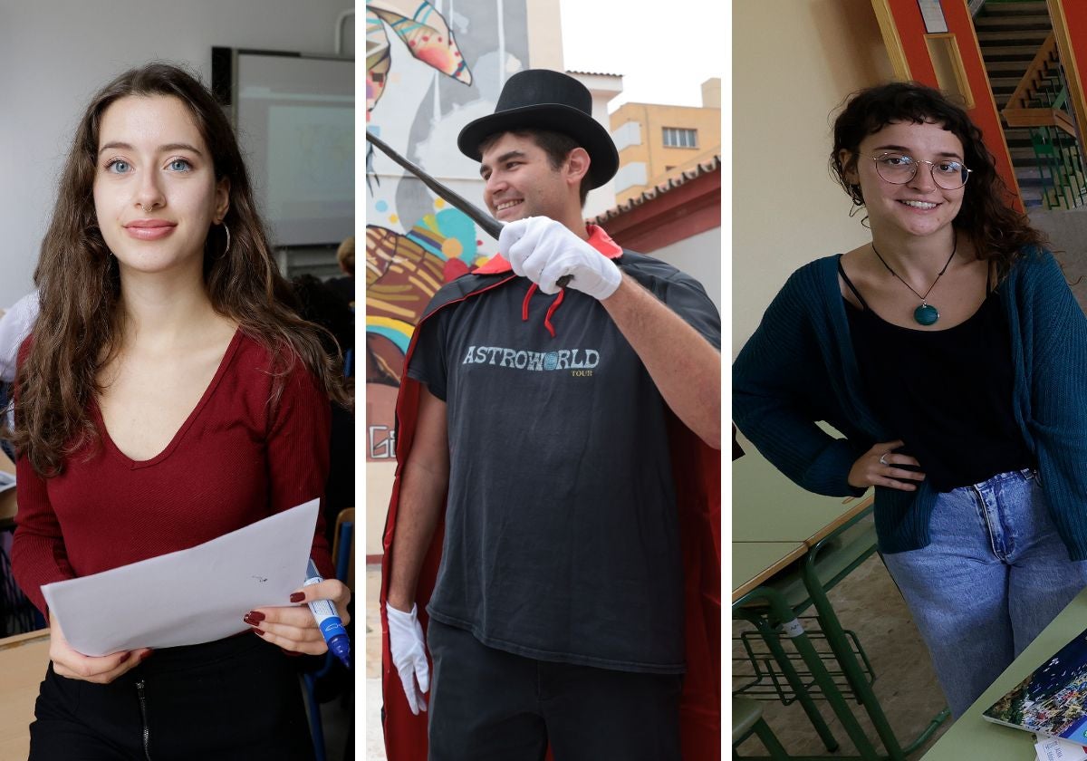 Inés Orselly (francés), Evans Ukasinovic (inglés) y Elisa Mauri (italiano), tres jóvenes auxiliares de conversación.