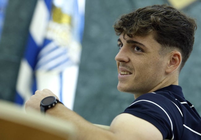 Gabilondo, durante la charla con SUR en la sala de prensa Juan Cortés de La Rosaleda.