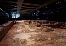 Mosaicos de Villa Antiopa, conservados en los bajos de un bloque de viviendas.