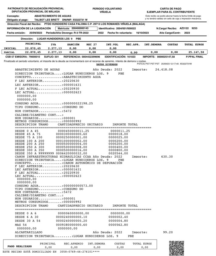 Imagen secundaria 2 - Imagen de tres de las facturas más abultadas de las recibidas por la pareja residente en Marbella.