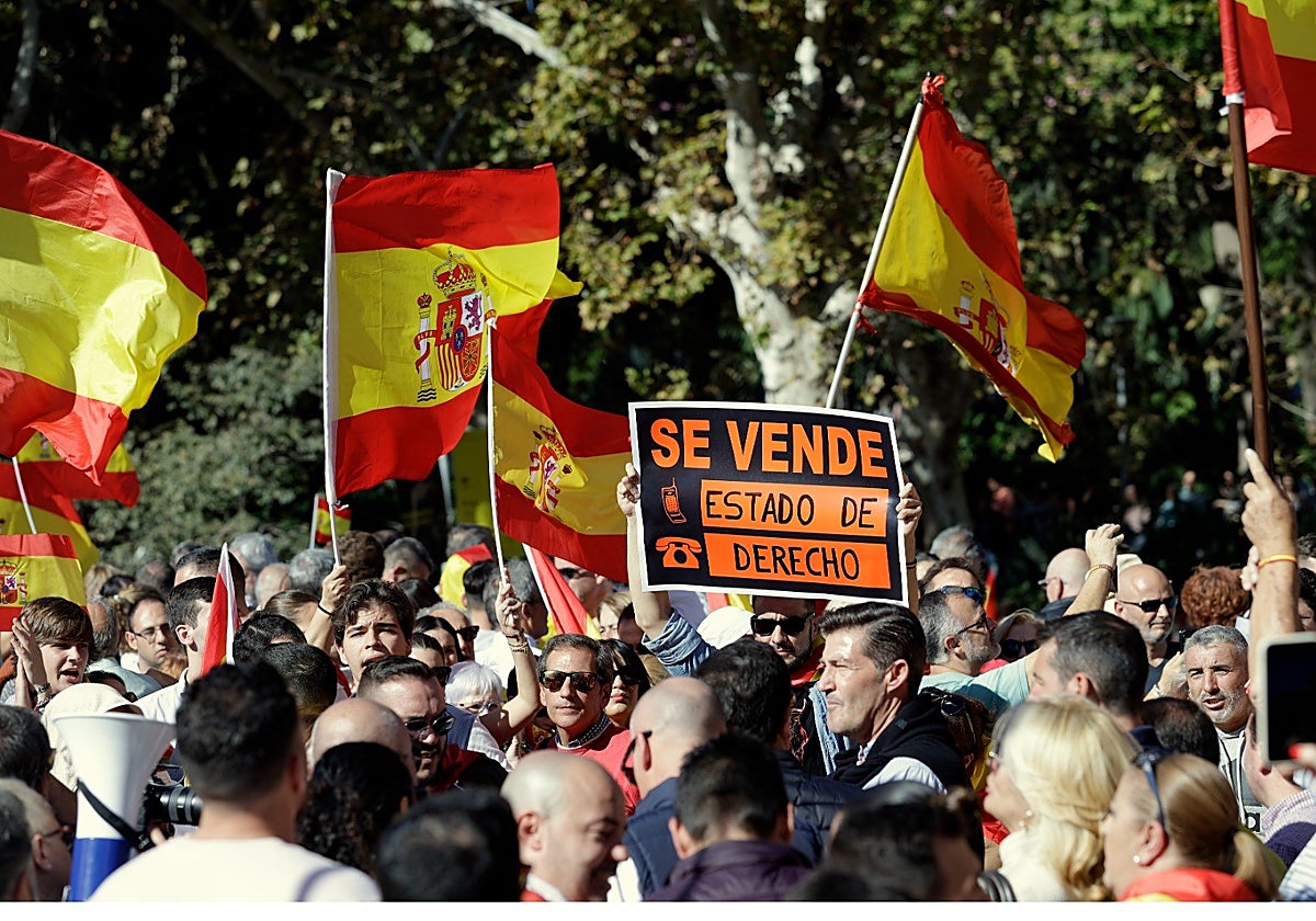 Vista de la protesta de este domingo en Málaga.