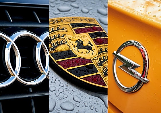 Logos de Audi, Porsche y Opel.