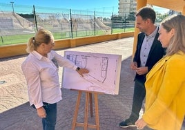 Mula, Rodríguez y Arriaga informan de la ampliación del complejo deportivo.