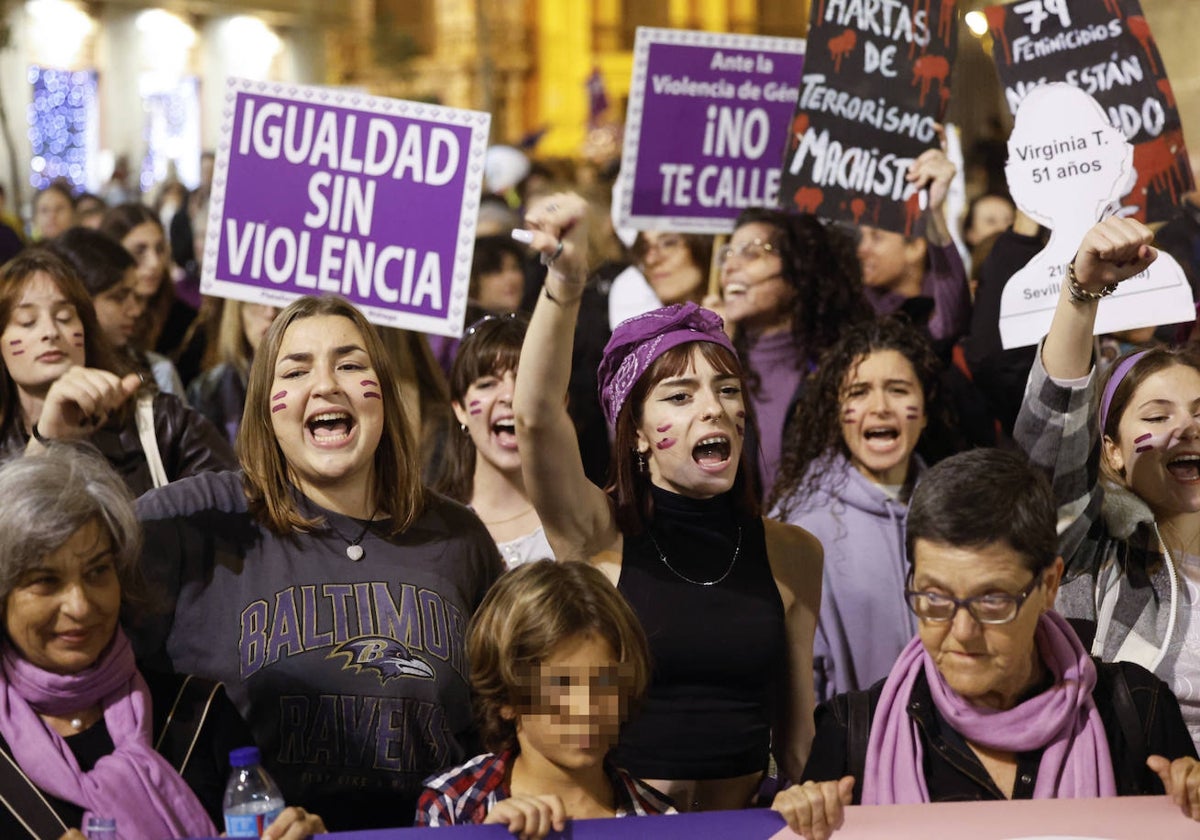 Imagen de archivo de una manifestación por el 25N en Málaga.